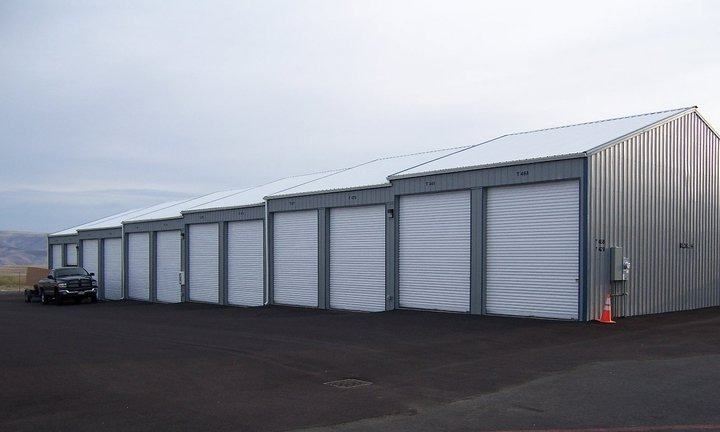 Mini-storage units with roll-up doors