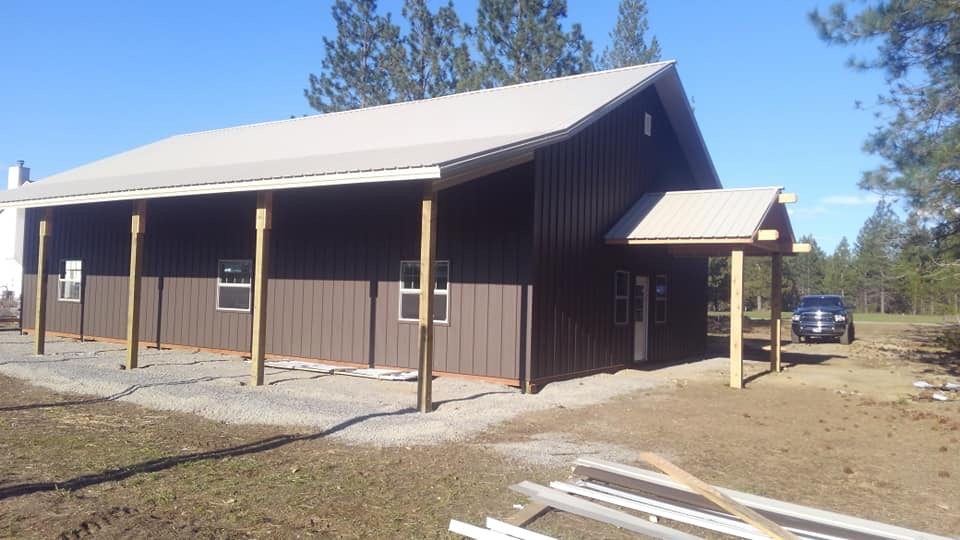 Post-frame commercial building in Athol, Idaho