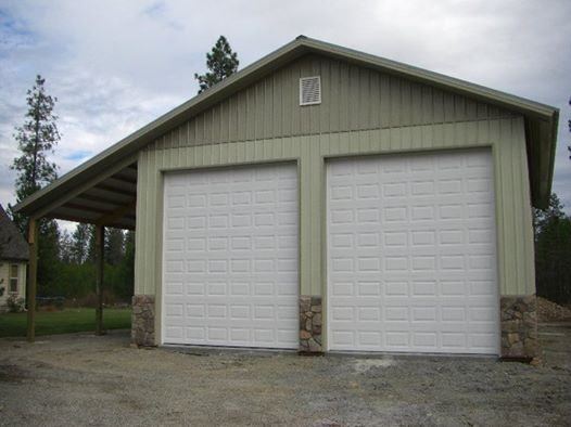 Residential garage with two overhead doors