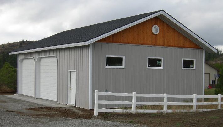 residential metal storage building garage pole building